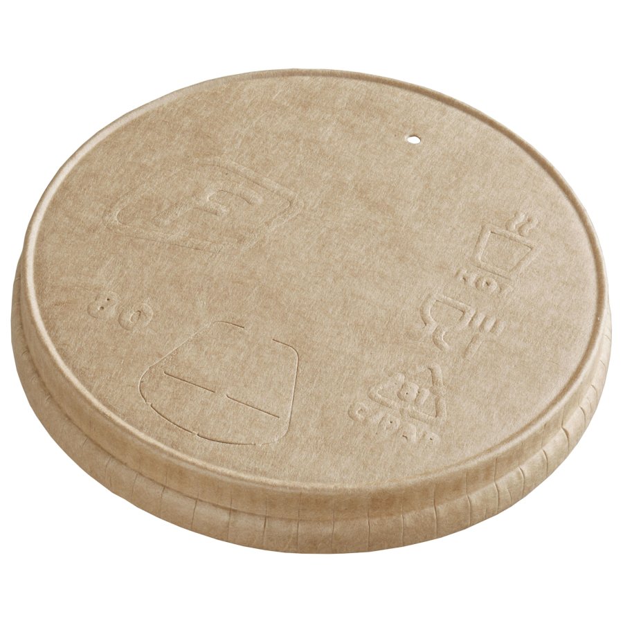 Papierdeckel mit Klappverschluss für Becher d80 mm, kraft