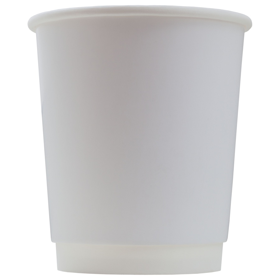Doppelwandige Pappbecher weiß 8 oz (250 ml)
