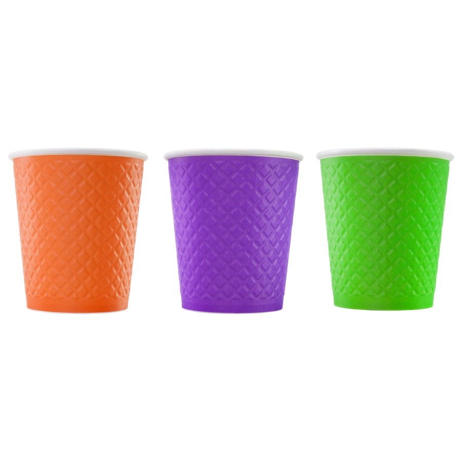 Disposable embossed double wall paper cup "Waffle Color" 8 oz (250 ml)