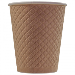EM80-280-0367 Vaso de papel desechable ondulado "Waffle Kraft" 8 oz (250 ml)