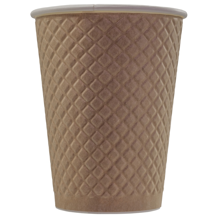 Gewellt Einweg-Pappbecher "Waffle Kraft" 12 oz (300 ml)