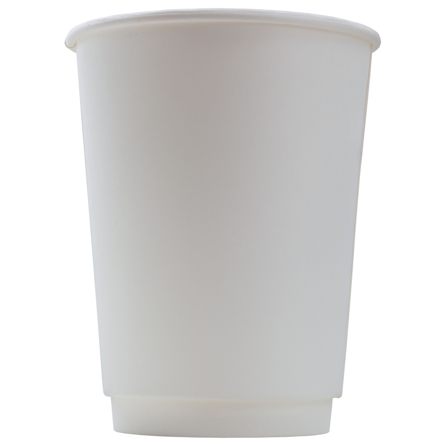 Doppelwandige Pappbecher weiß 12 oz (300 ml)