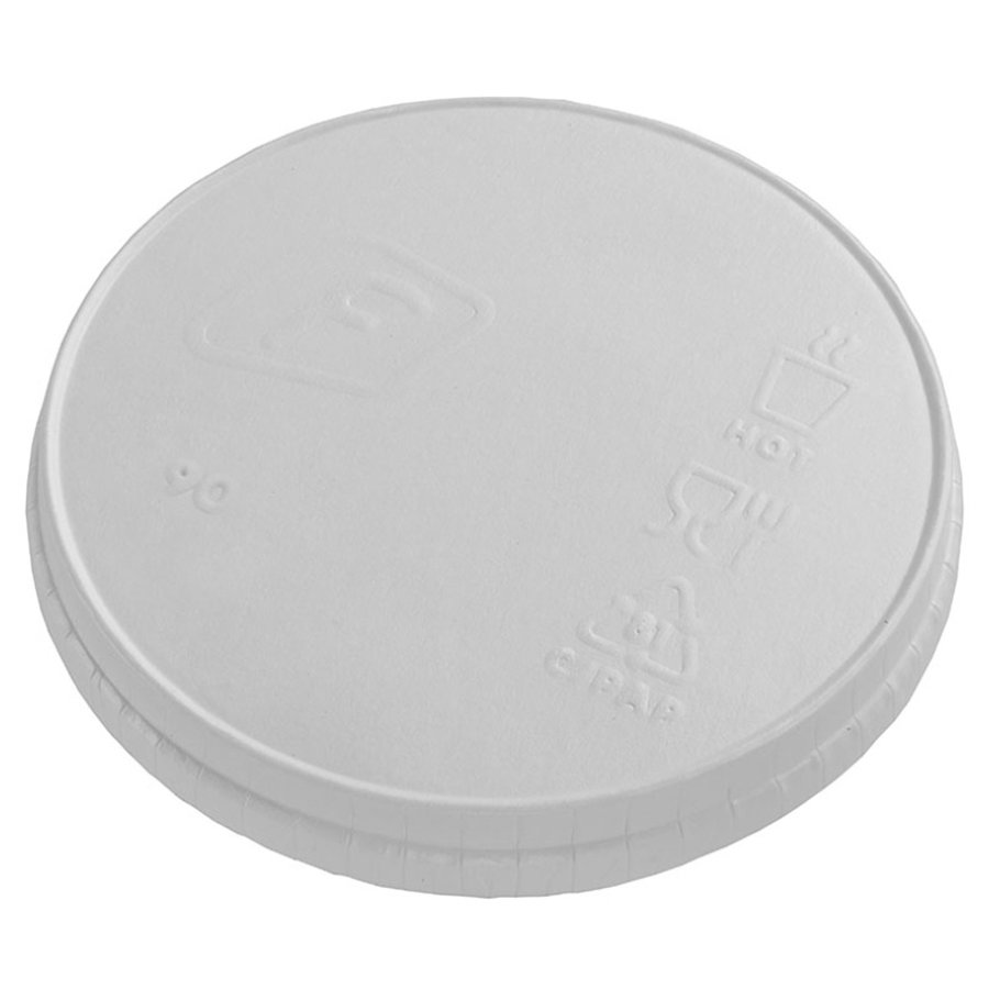 Papierdeckel ohne Loch für Becher d90 mm, weiß